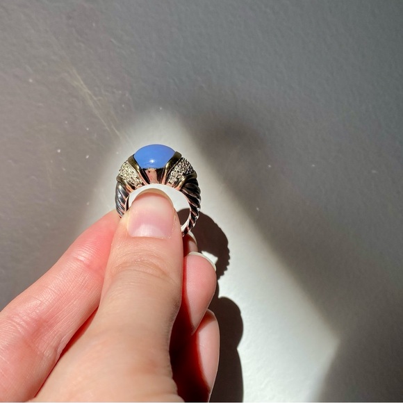 David Yurman Large Chalcedony Diamond Ring - Picture 7 of 12